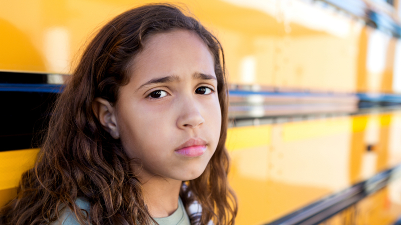 Portrait of sad schoolgirl Capital Campaign Building Fund